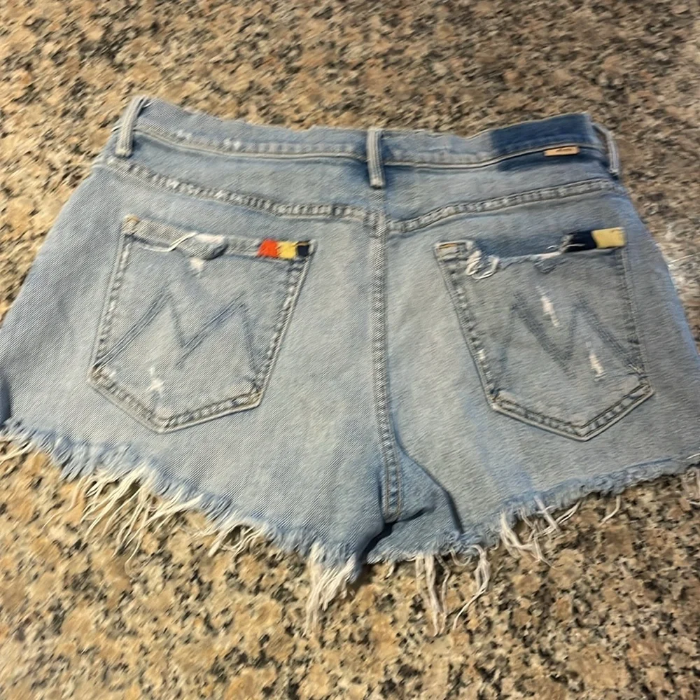 Mother jeans distressed Light Blue Denim Shorts - Picture 5 of 11